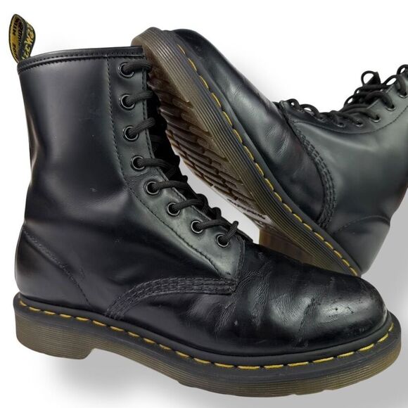 Dr. Martens Shoes - Dr. Martens Doc 1460 Smooth Black Leather Lace Up 8 Eye Boots Women’s 39 / 8